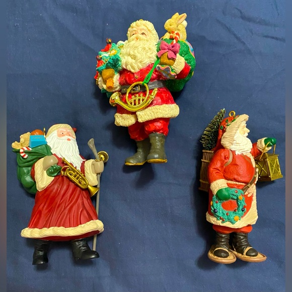 “Set of 3 Vintage Santa Collectible Ornaments” - Picture 2 of 15